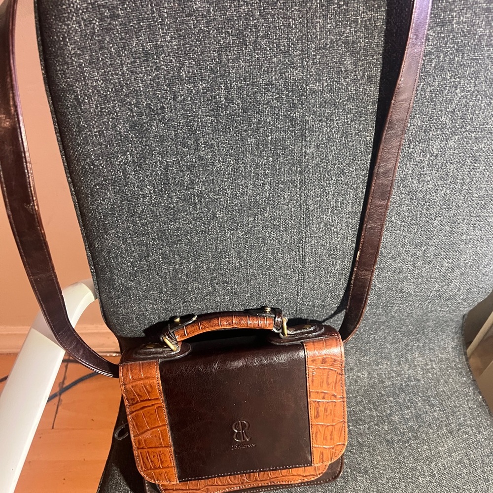 Bellerose Brown and Tan Leather Crossbody Bag
